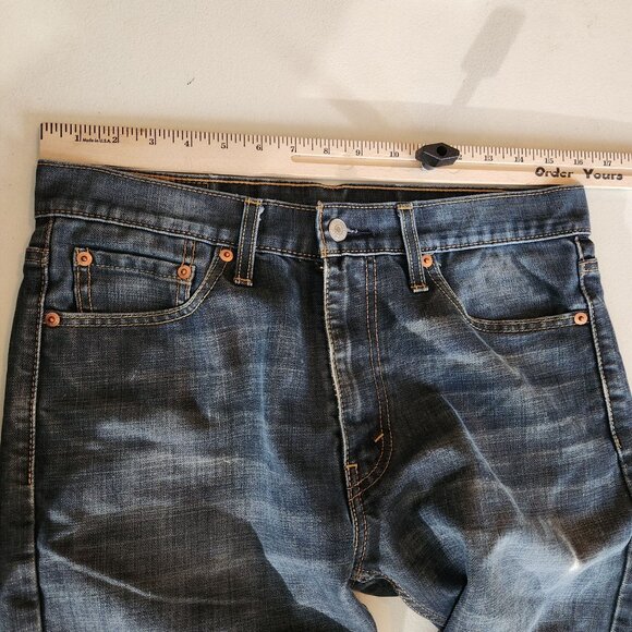 Levis 513 Slim Straight Fit Blue Denim Jeans W32 L32 Mens Casual Wear - Picture 7 of 16